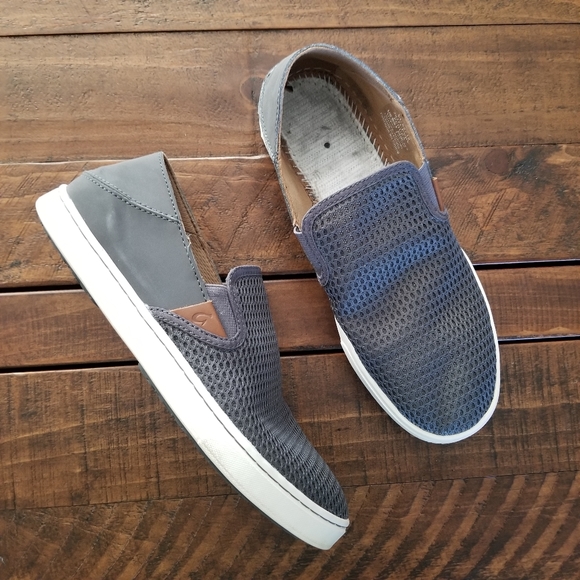 OluKai Shoes - Olukai Pehuea Mesh Slip On Sneakers 8.5 Mules Gray Convertible Heel
